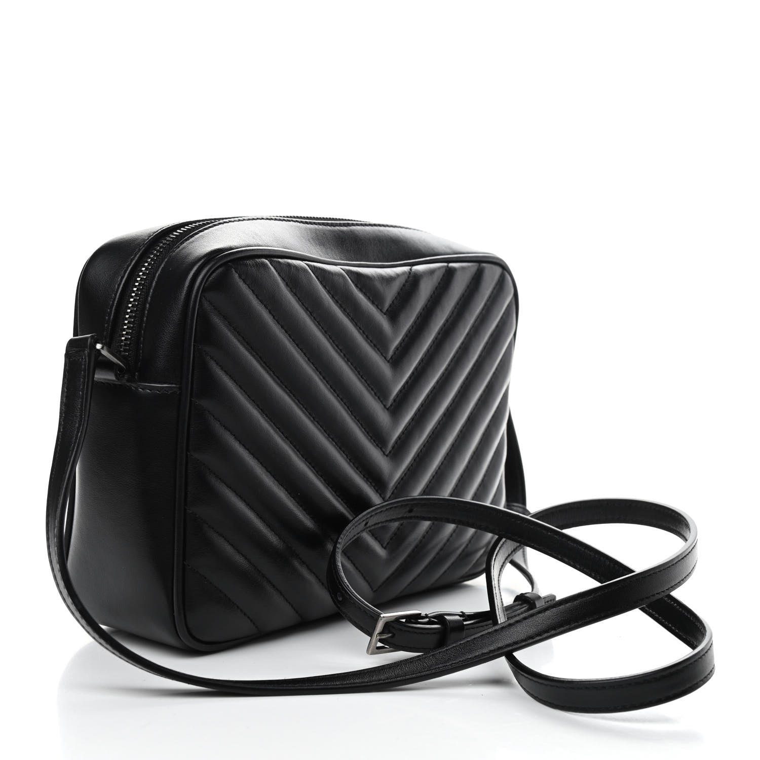 Saint Laurent Calfskin Matelasse Monogram Lou Camera Bag Black 2 of 9