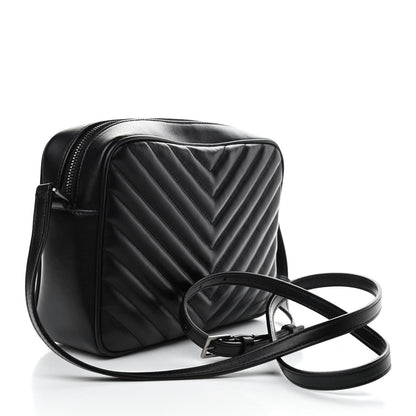 Saint Laurent Calfskin Matelasse Monogram Lou Camera Bag Black 2 of 9