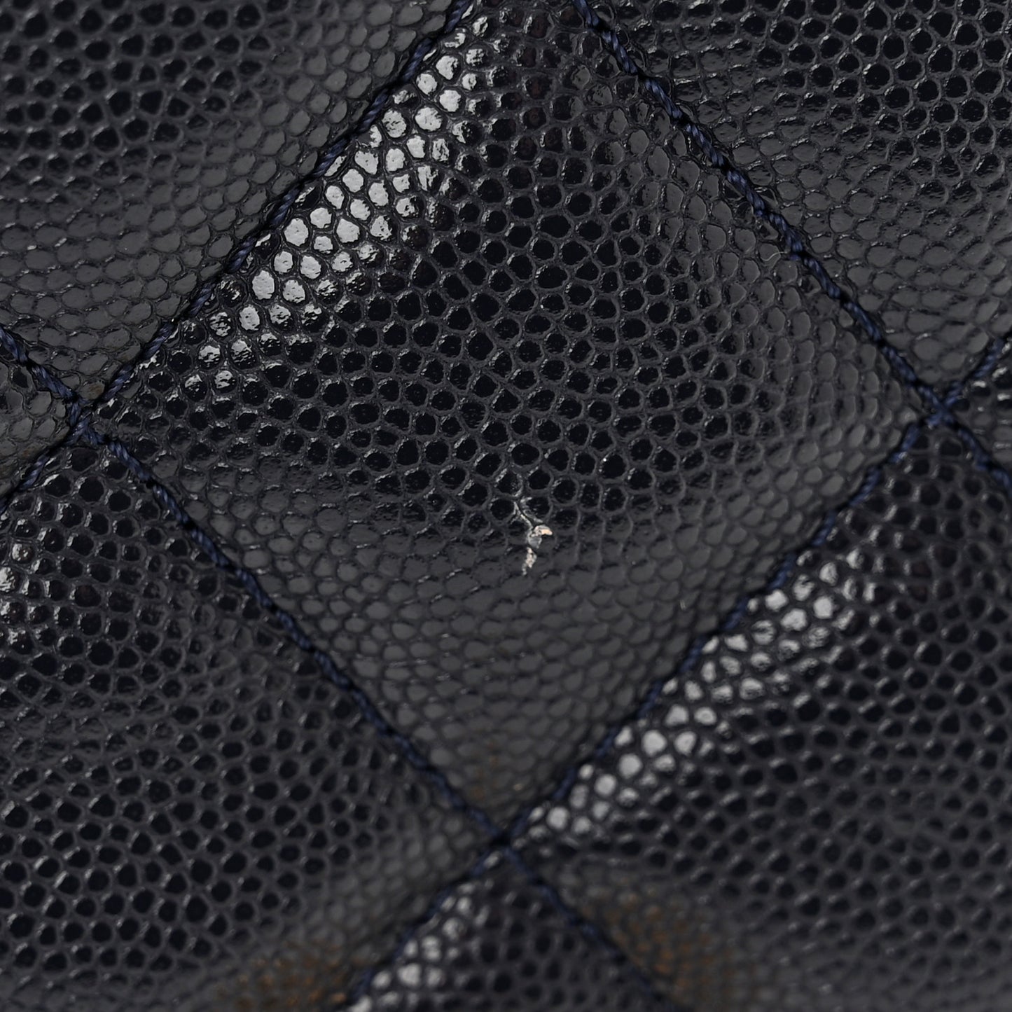 Caviar Quilted Small CC You Flap Dark Blue