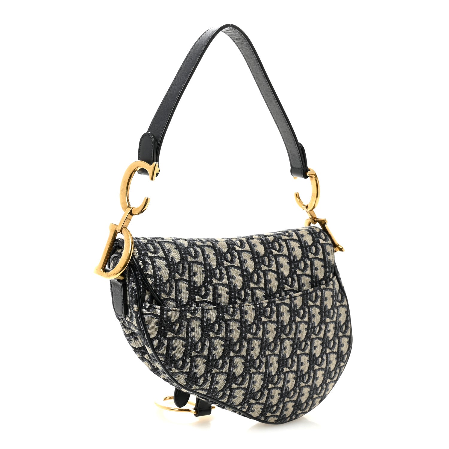 Christian Dior Oblique Saddle Bag Blue 3 of 10