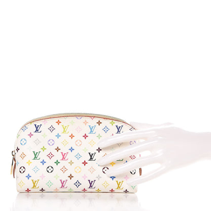 Louis Vuitton Monogram Multicolor Cosmetic Pouch White Litchi 2 of 9