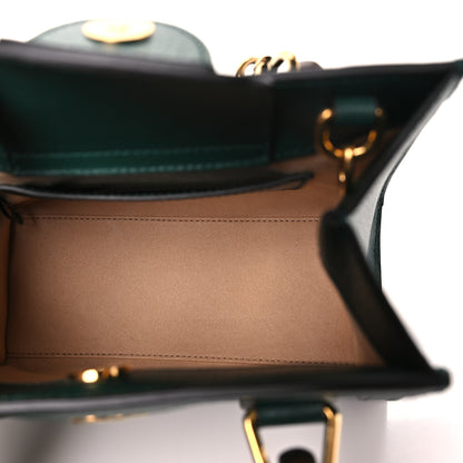 Gucci Textured Dollar Calfskin Web Mini Diana Tote Bag Vintage Green Pink 5 of 10