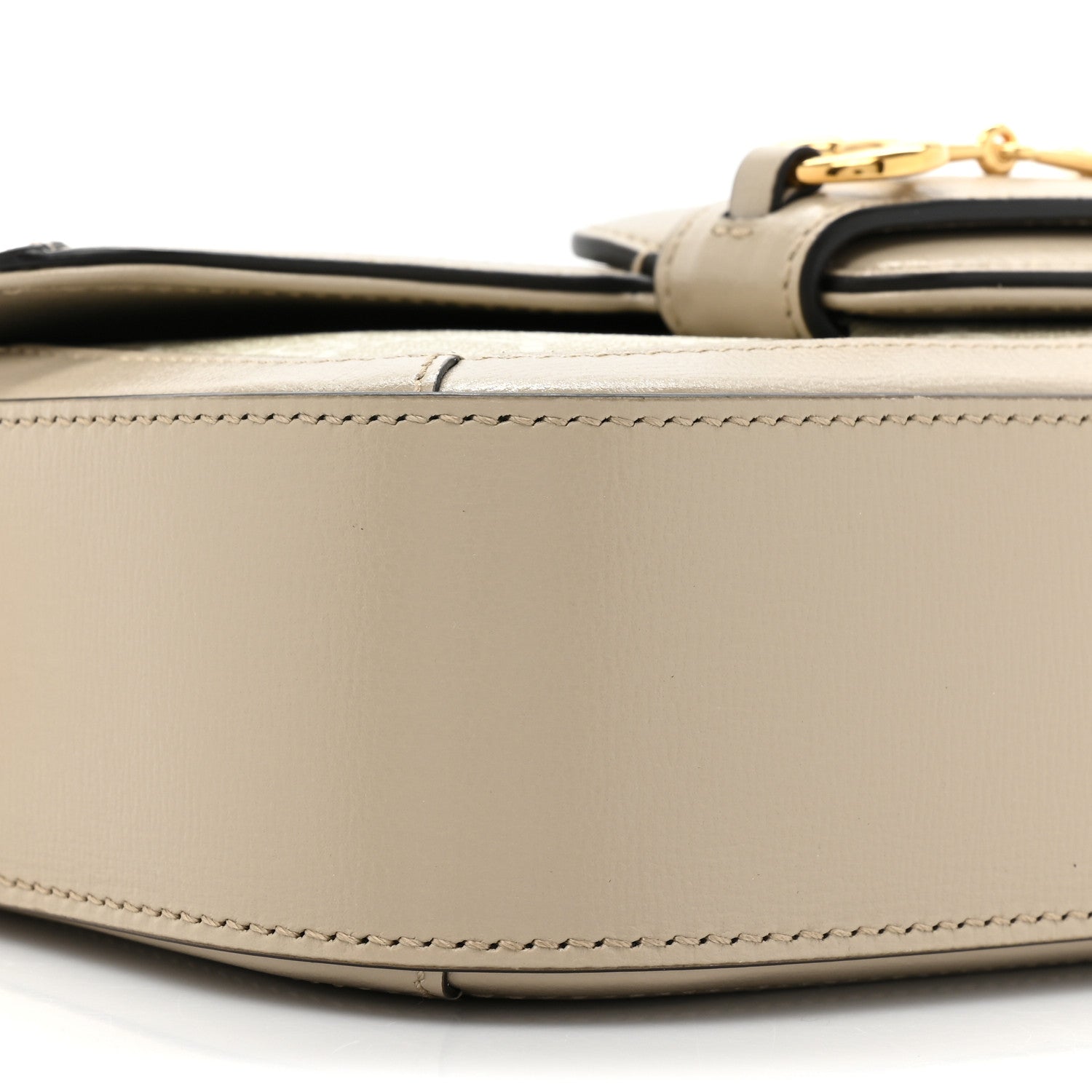 Gucci GG Supreme Monogram Small Horsebit 1955 Chain Shoulder Bag Beige Mystic White 9 of 9
