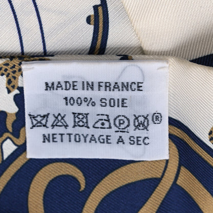 Hermes Silk Ex-Libris Twilly White Marine Gris 4 of 5
