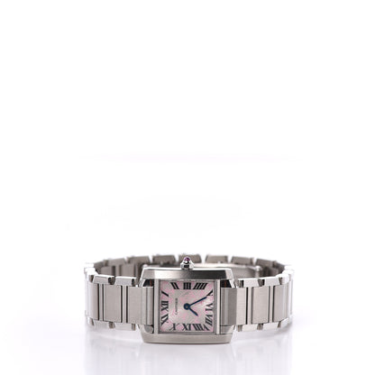 Cartier Stainless Steel 20mm Tank Francaise Quartz Watch Pink 3 of 6