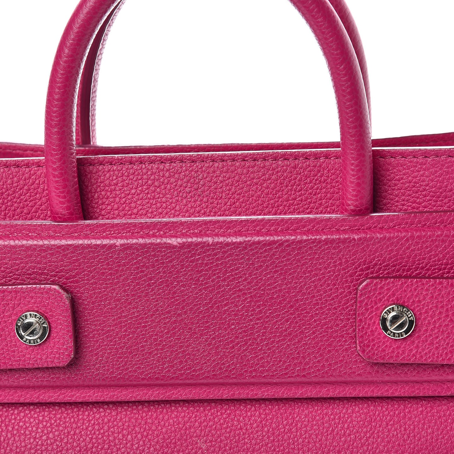 Grained Calfskin Mini Horizon Satchel Fushia