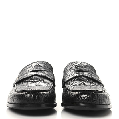 Prada Crocodile Mens Loafers 7 Black 3 of 10