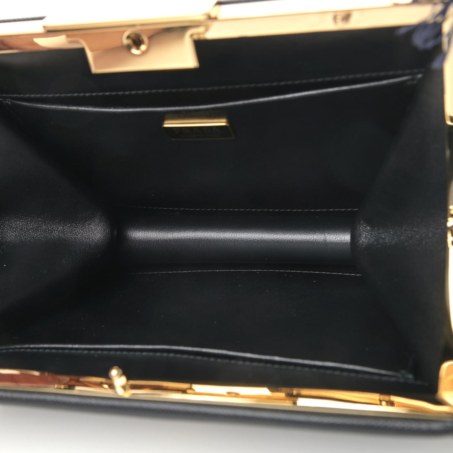 Saffiano City Calfskin Light Frame Bag Black