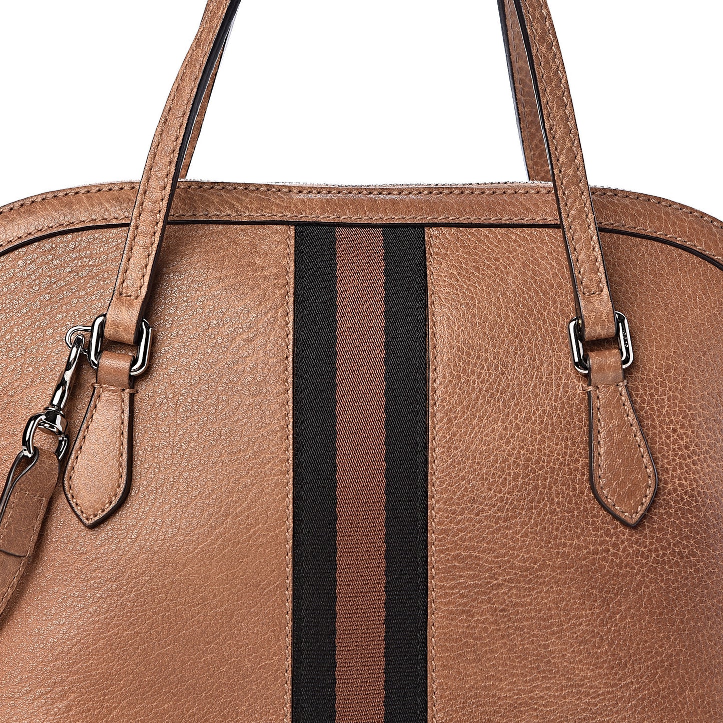 Calfskin Medium Web Dome Bag Brown