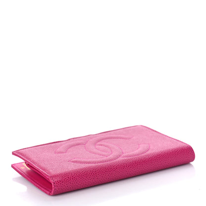 Chanel Caviar Timeless CC French Wallet Dark Pink 4 of 13