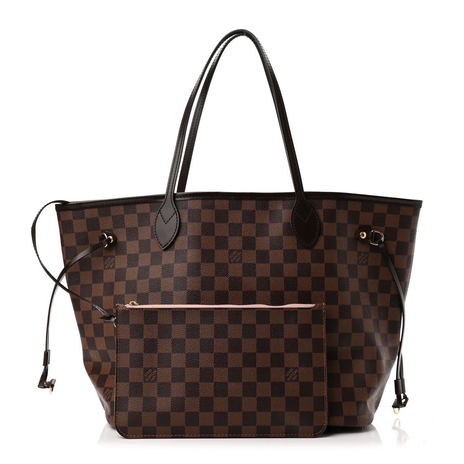 Louis Vuitton Damier Ebene Neo Neverfull MM Rose Ballerine 1 of 11