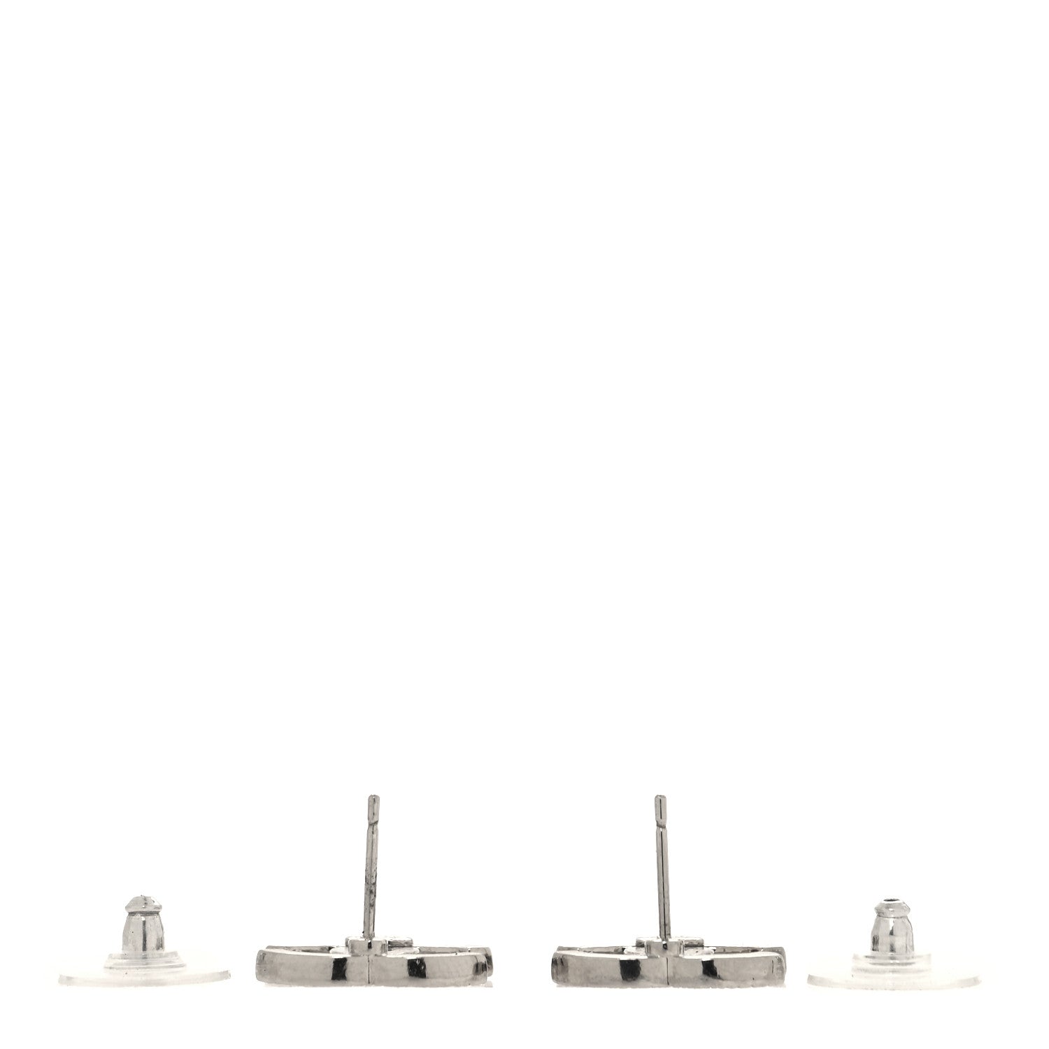 Chanel Crystal CC Earrings Silver 3 of 5