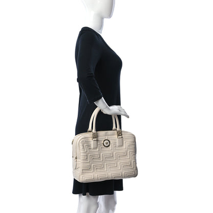 Versace Calfskin Icon Quilted Shoulder Bag White 2 of 10