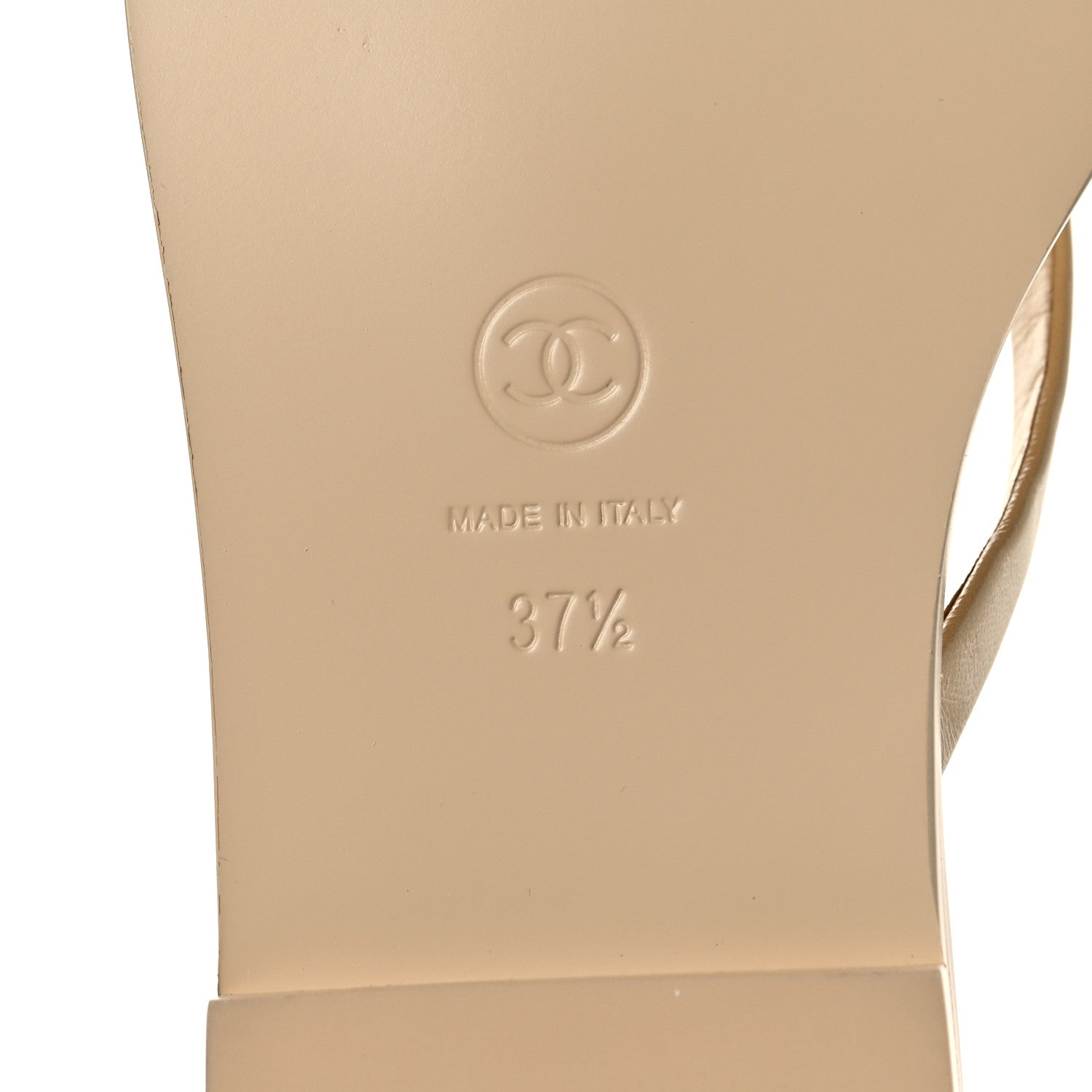 Chanel Goatskin CC Times Square Thong Sandals 37.5 Beige 14 of 20