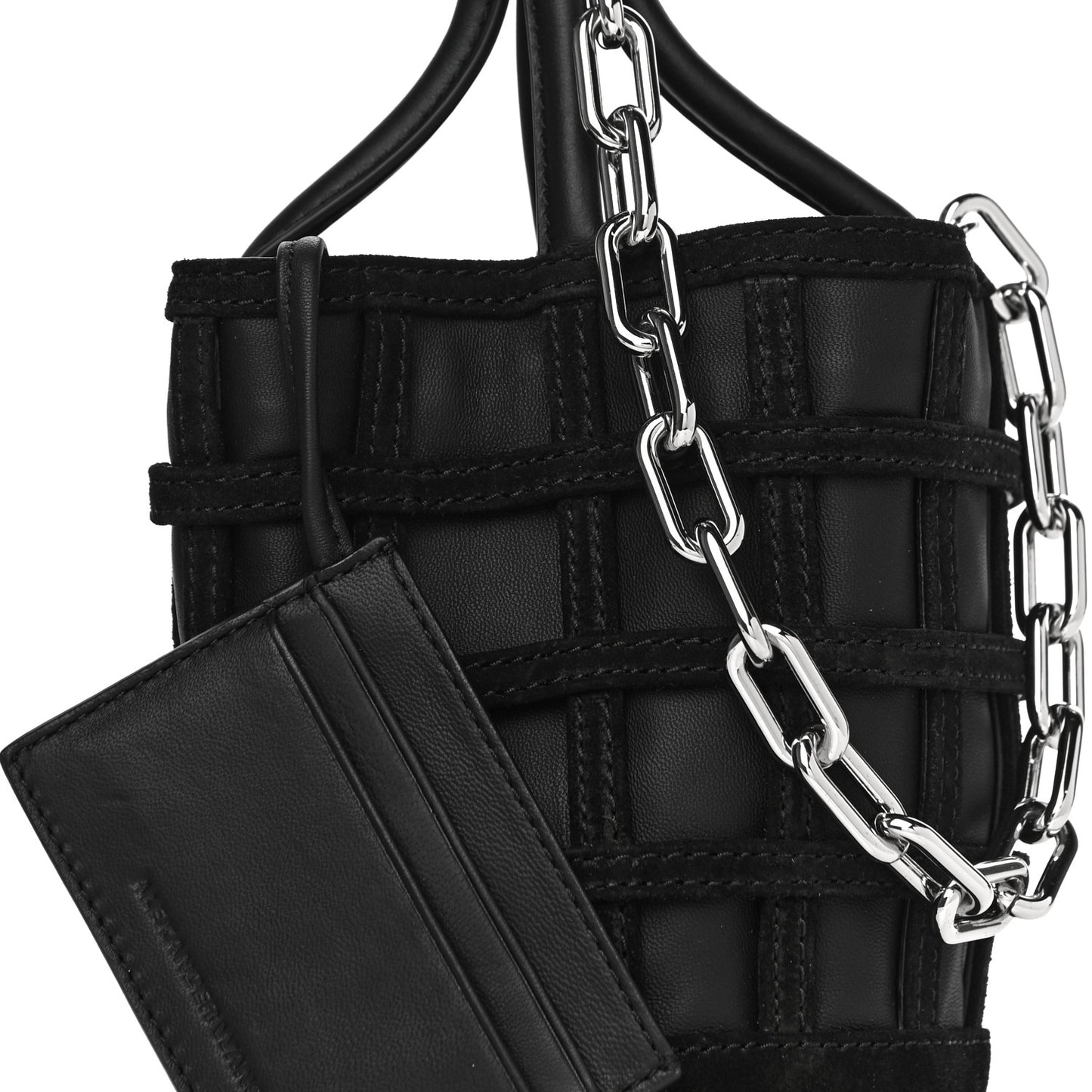 Suede Calfskin Roxy Mini Bucket Bag Black