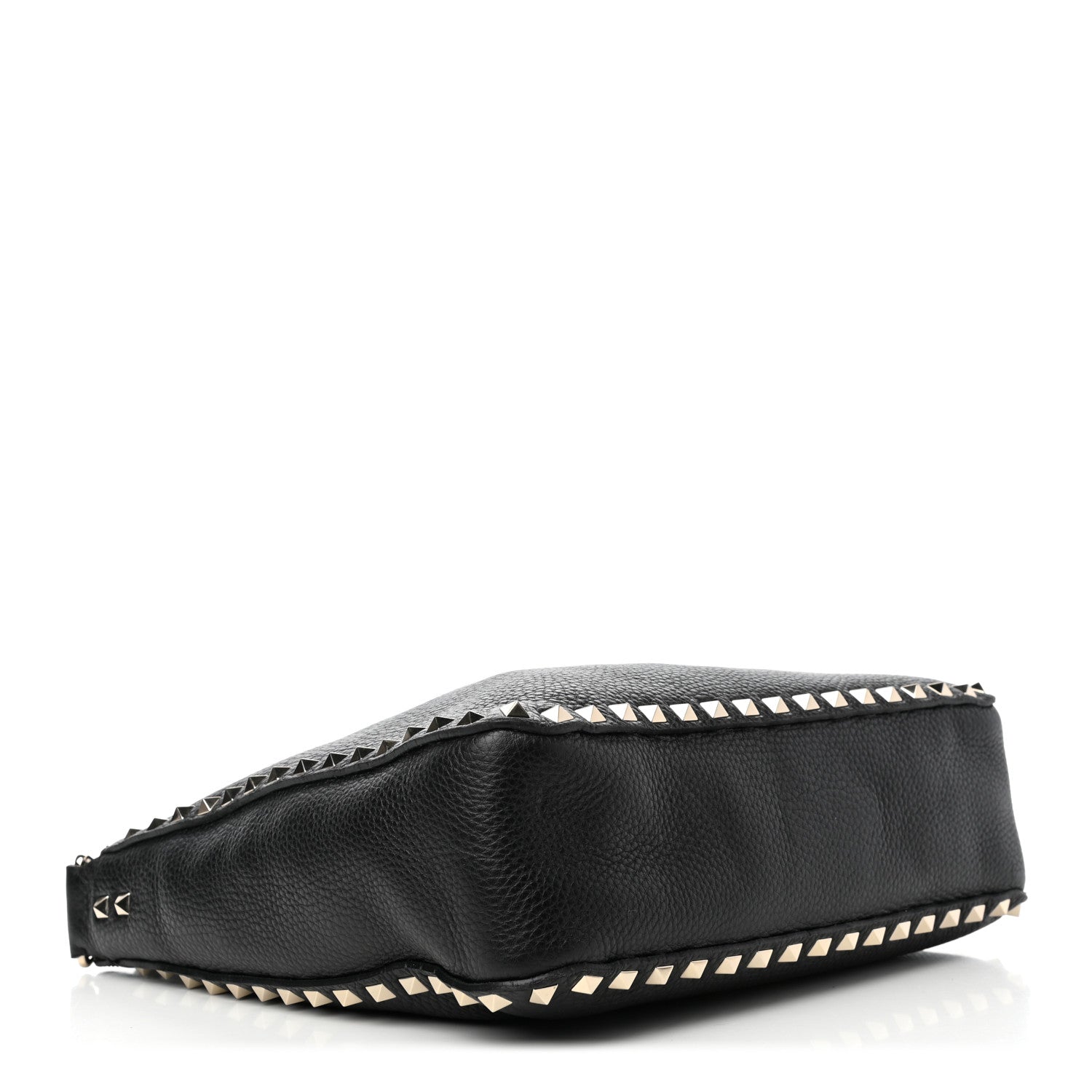 Valentino Garavani Pebbled Calfskin Small Rockstud Flip-Lock Messenger Bag Black 3 of 6