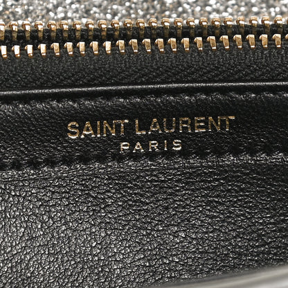 Saint Laurent Metallic Calfskin Classic Monogram Cassandre Wallet Silver 6 of 12