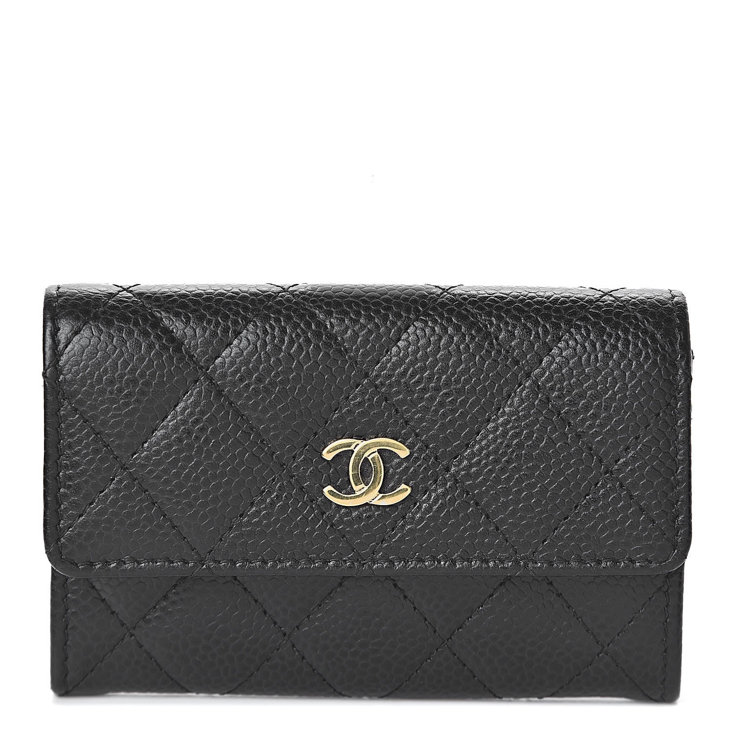 Chanel Caviar Quilted Flap Card Holder Black 1 of 9