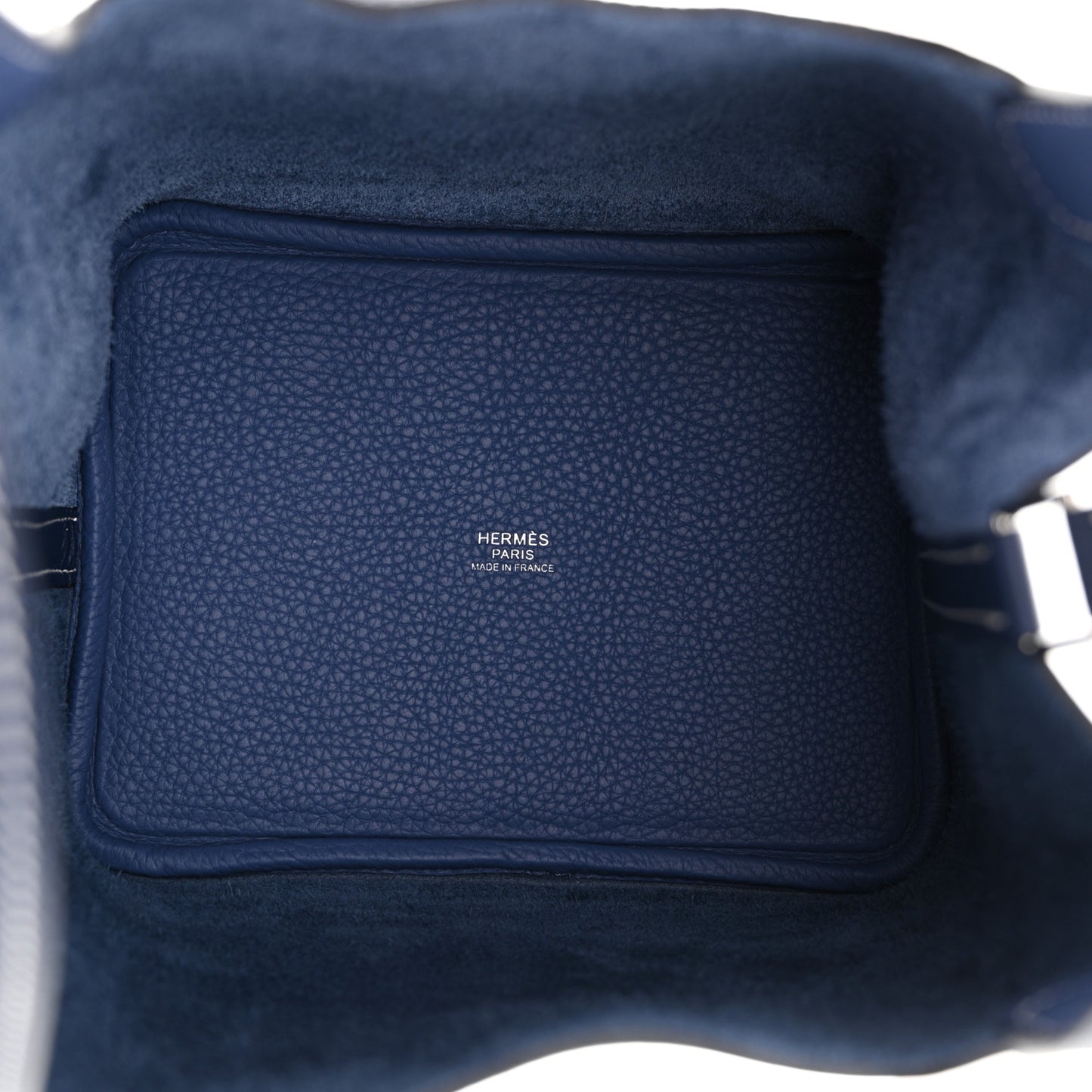 Taurillon Clemence Casaque Picotin Lock 18 PM Bleu Saphir Bleu Brighton