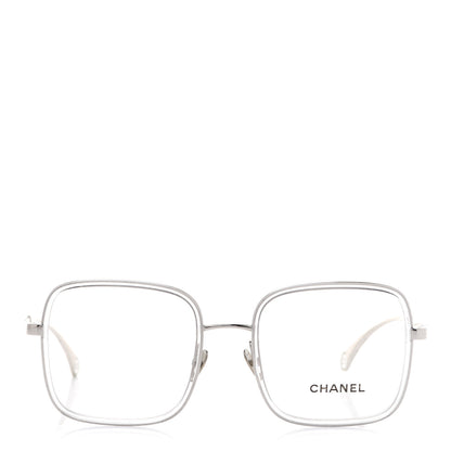 Chanel Square Removable Pearl Chain Eyeglasses 2195 Silver 2 of 9