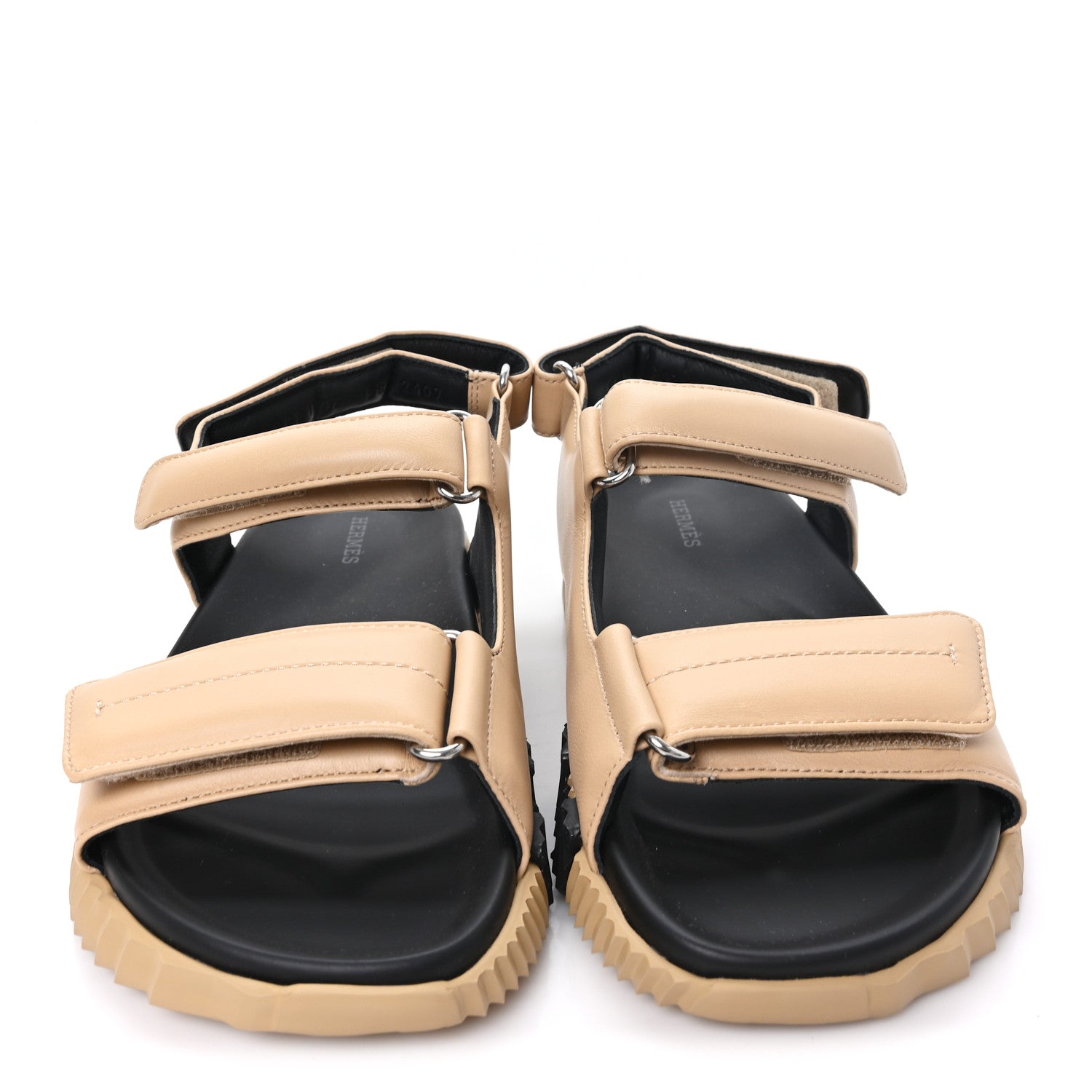 Hermes Lambskin Junior Womens Sandals 38 Beige Albinos 3 of 10
