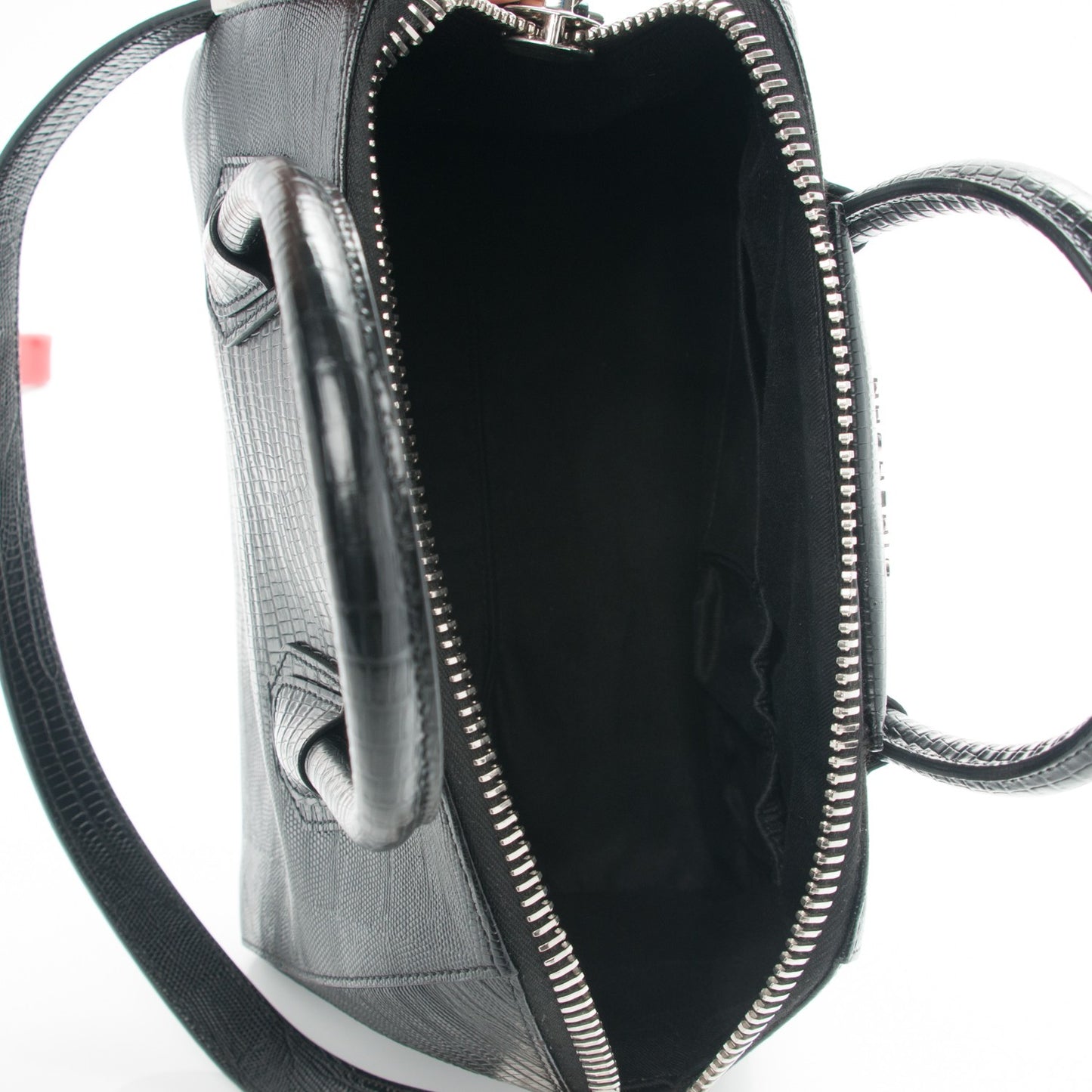 Calfskin Lizard Embossed Small Antigona Black