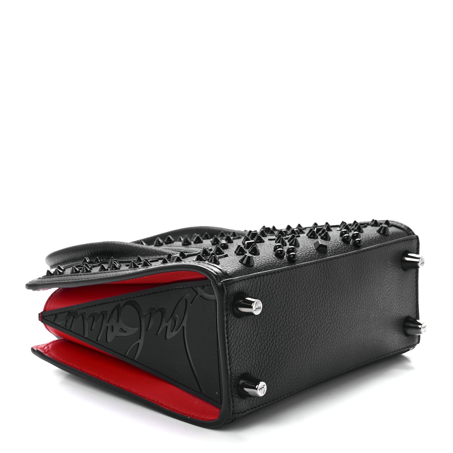 Christian Louboutin Calfskin Spikes Loubinthesky Mini Paloma Black 4 of 11