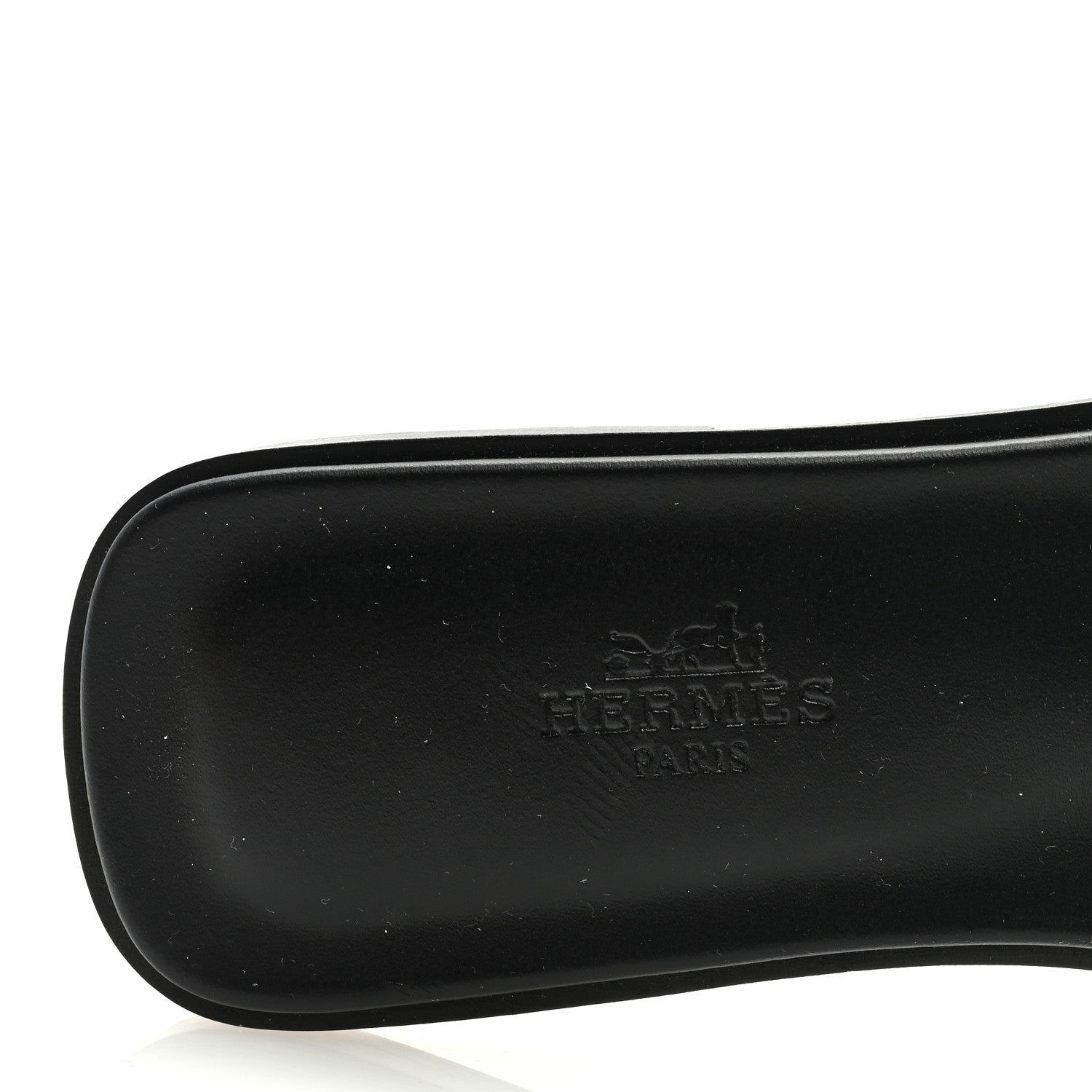 Hermes Box Calfskin Oran Sandals 37 Black 7 of 9