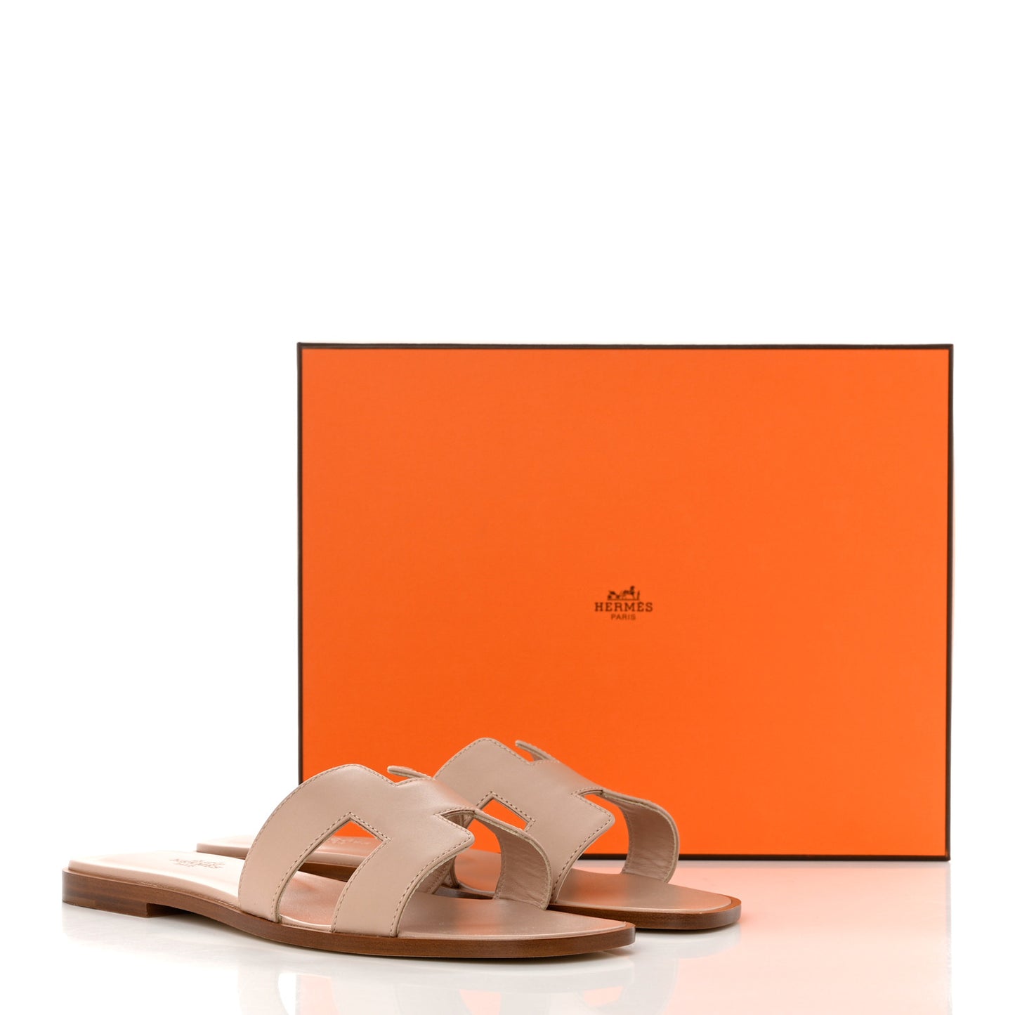 Box Calfskin Oran Sandals 39 Beige Nude