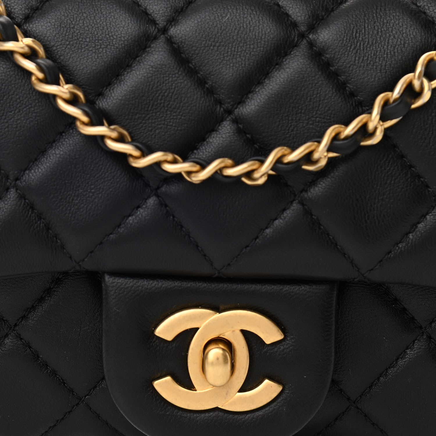 Chanel Lambskin Quilted Mini Rectangular Pearl Crush Flap Black 8 of 11