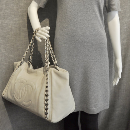 Chanel Leather Large Modern Chain Tote White 3 of 13