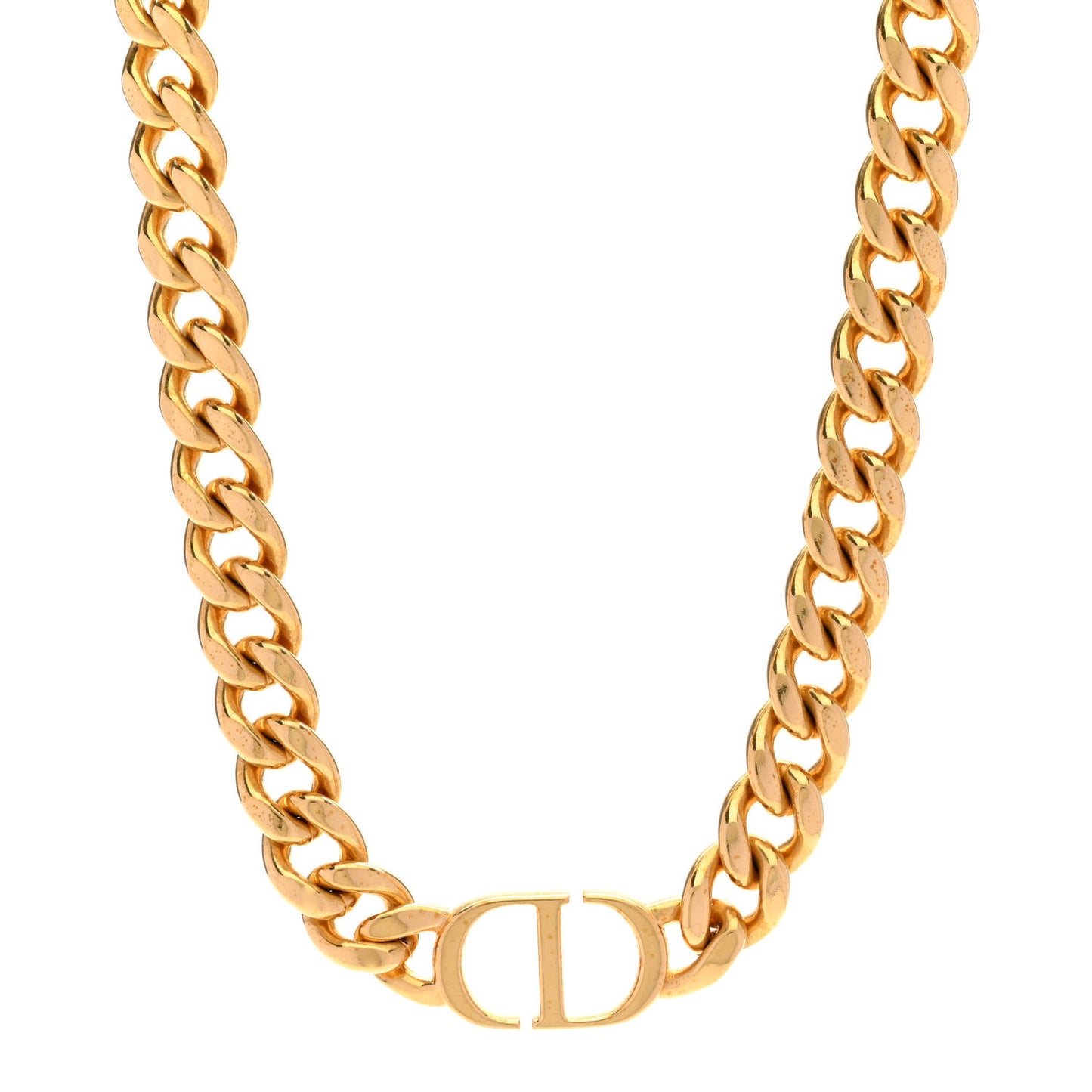 Metal CD Choker Necklace Gold