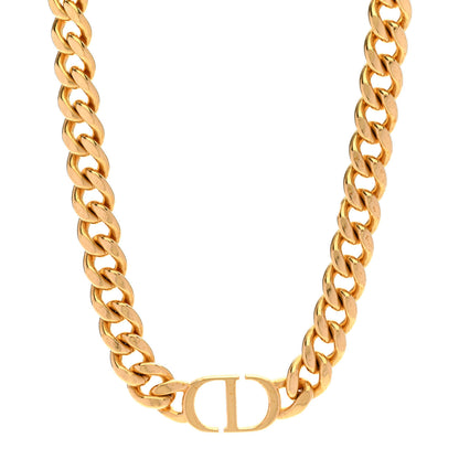 Christian Dior Metal CD Choker Necklace Gold 1 of 6