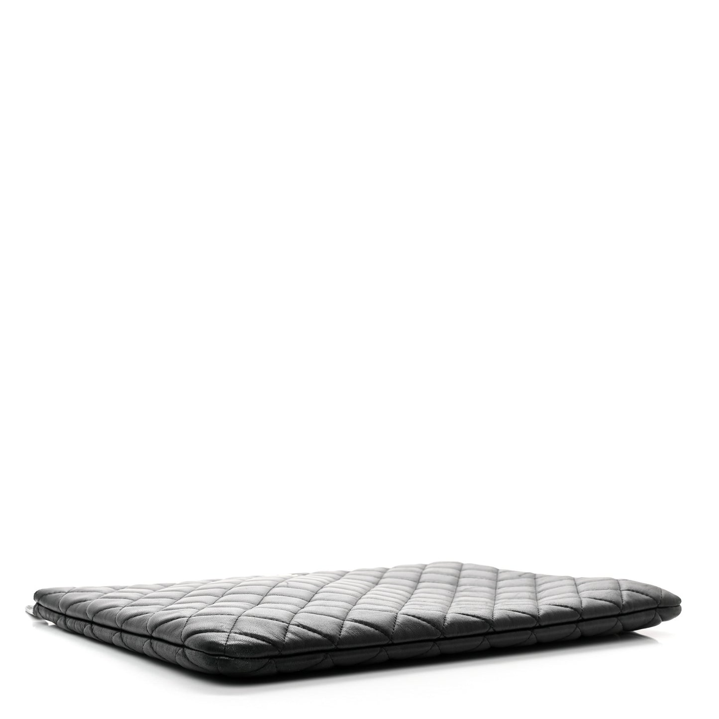 Lambskin Quilted Large Cosmetic Case Black
