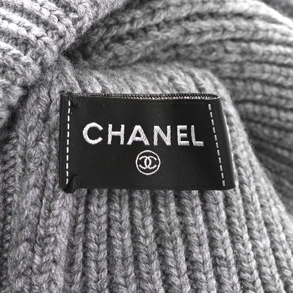 Chanel Cashmere CC Beanie Hat Grey 5 of 5