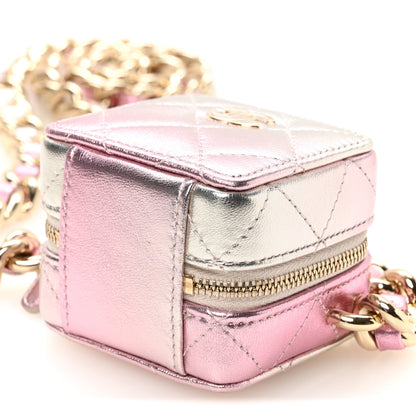 Chanel Gradient Metallic Lambskin Quilted Like A Wallet Clutch With Chain Gold Pink 9 of 9