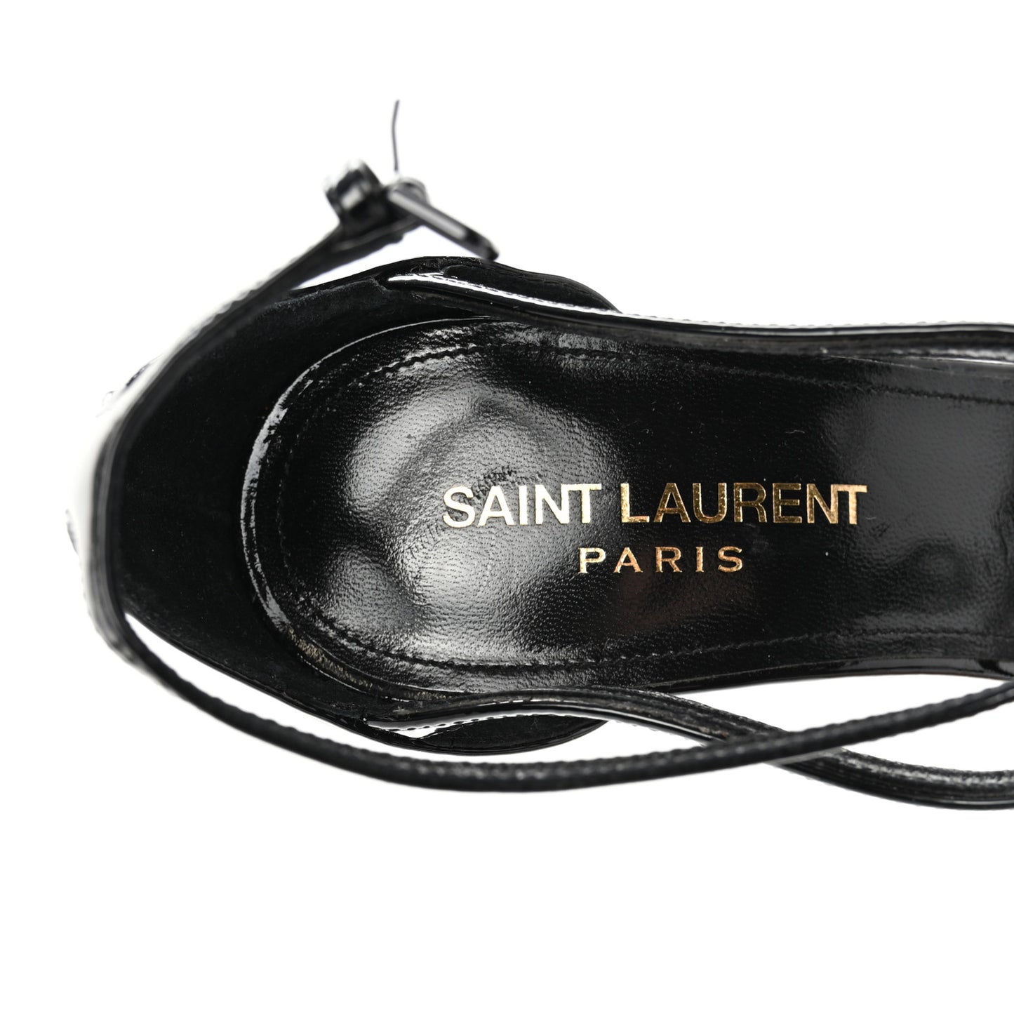 Patent Cassandra Ankle Strap Sandals 37.5 Black