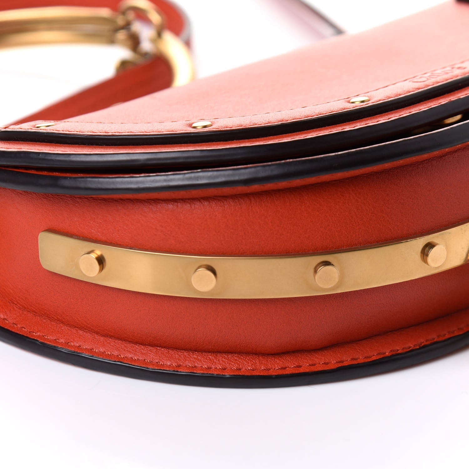 Chloe Calfskin Small Nile Bracelet Minaudiere Bag Sepia Red 11 of 12