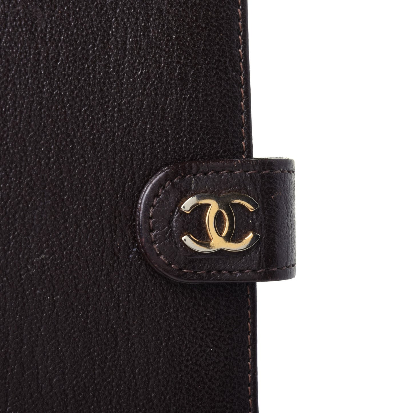 Goatskin Small Ring Agenda Planner Dark Brown