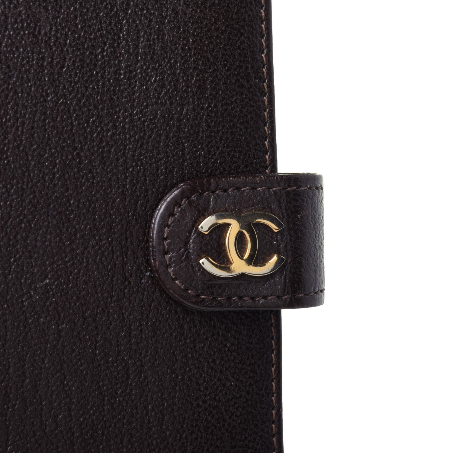 Chanel Goatskin Small Ring Agenda Planner Dark Brown 4 of 4