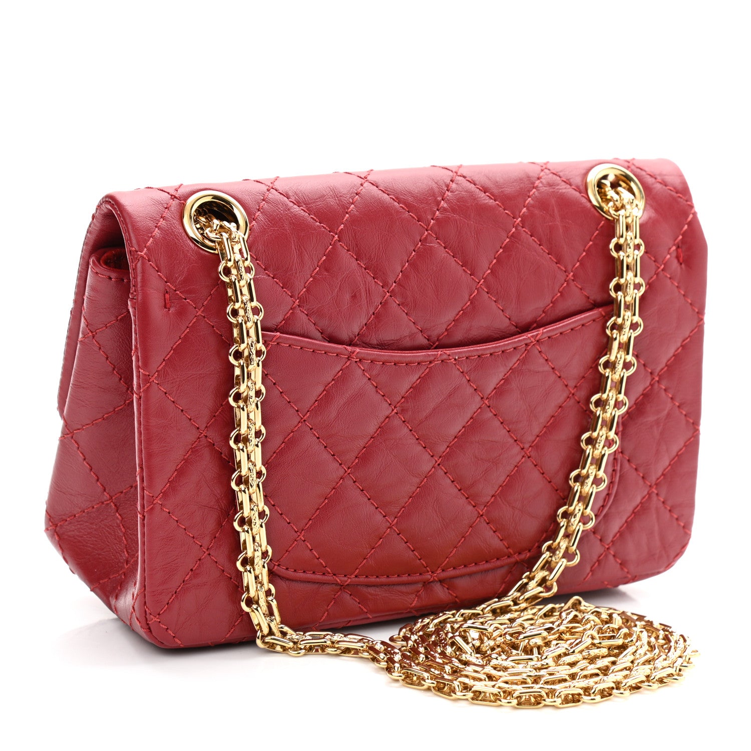 Chanel Aged Calfskin Quilted 2.55 Reissue Mini Flap Red 3 of 11