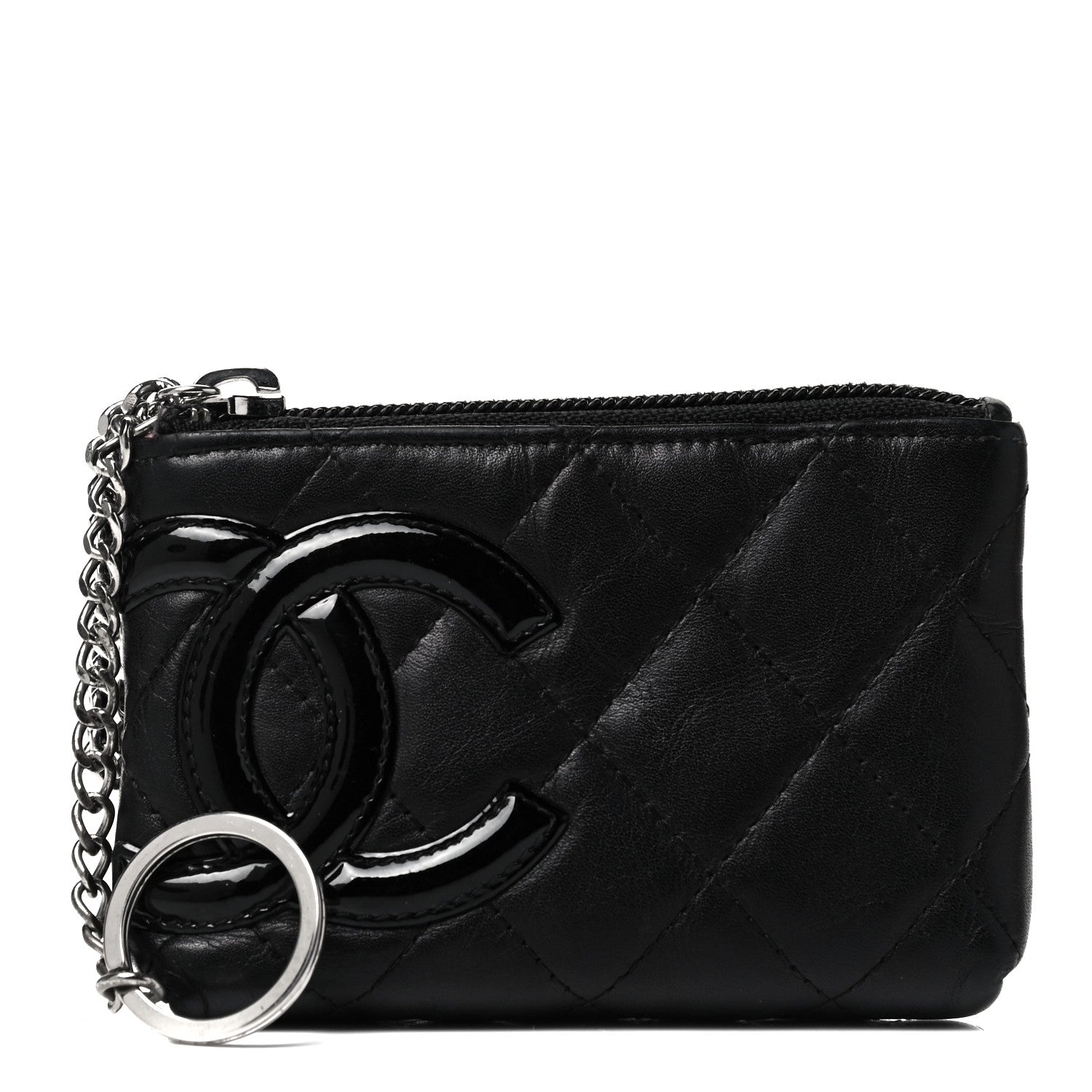 Chanel Calfskin Quilted Cambon Key Pouch Black 1 of 9