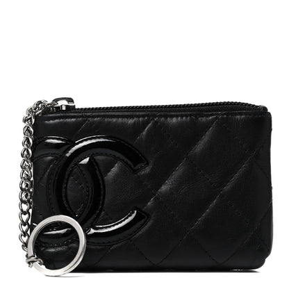 Chanel Calfskin Quilted Cambon Key Pouch Black 1 of 9