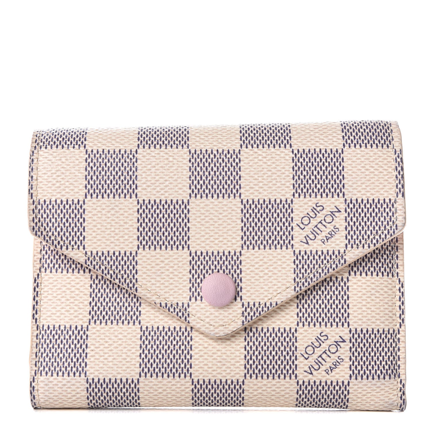 Louis Vuitton Damier Azur Victorine Wallet Rose Ballerine 1 of 8