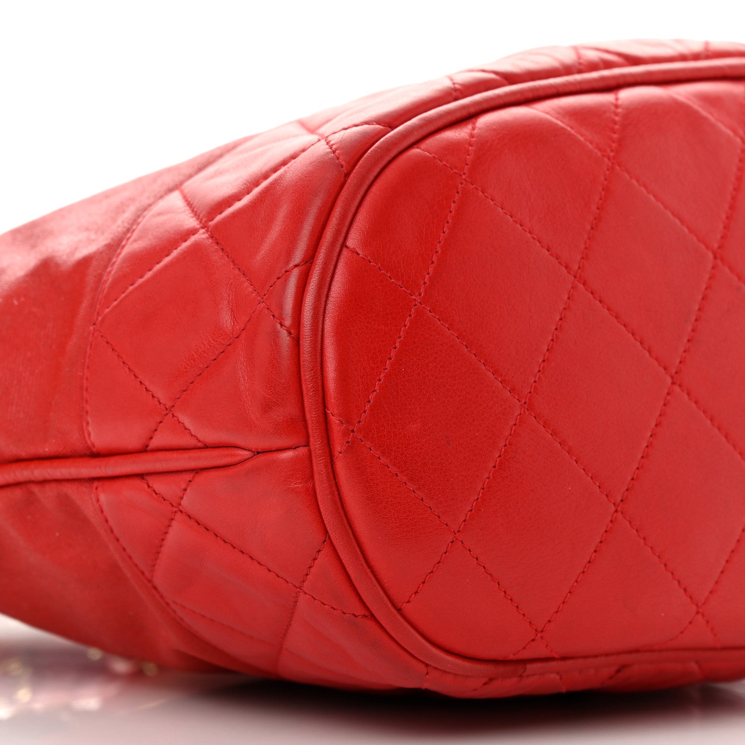 Chanel Lambskin CC Drawstring Shoulder Bag Red 10 of 20