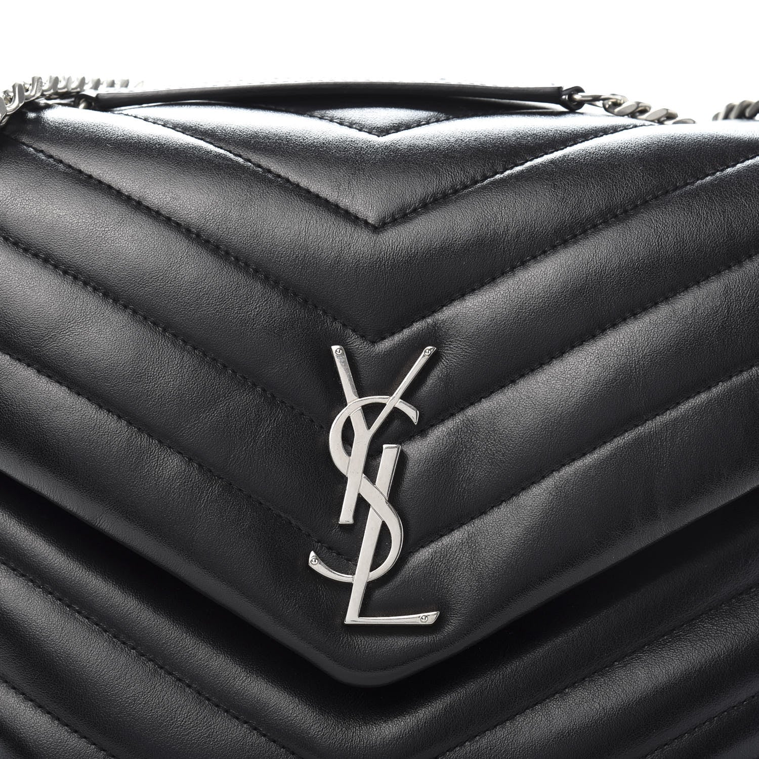 Saint Laurent Calfskin Y Quilted Monogram Medium Loulou Chain Satchel Black 13 of 13