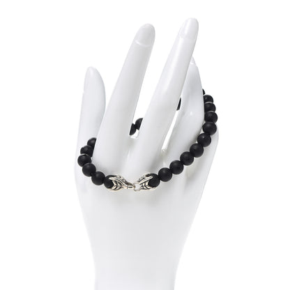 David Yurman Sterling Silver Black Onyx 8mm Spiritual Beads Bracelet 2 of 4