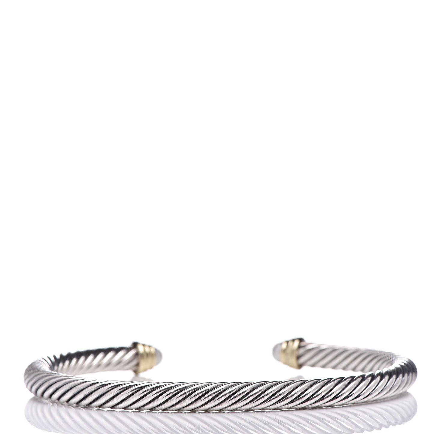 Sterling Silver 14K Yellow Gold Pearl 5mm Cable Classics Petite Color Bracelet