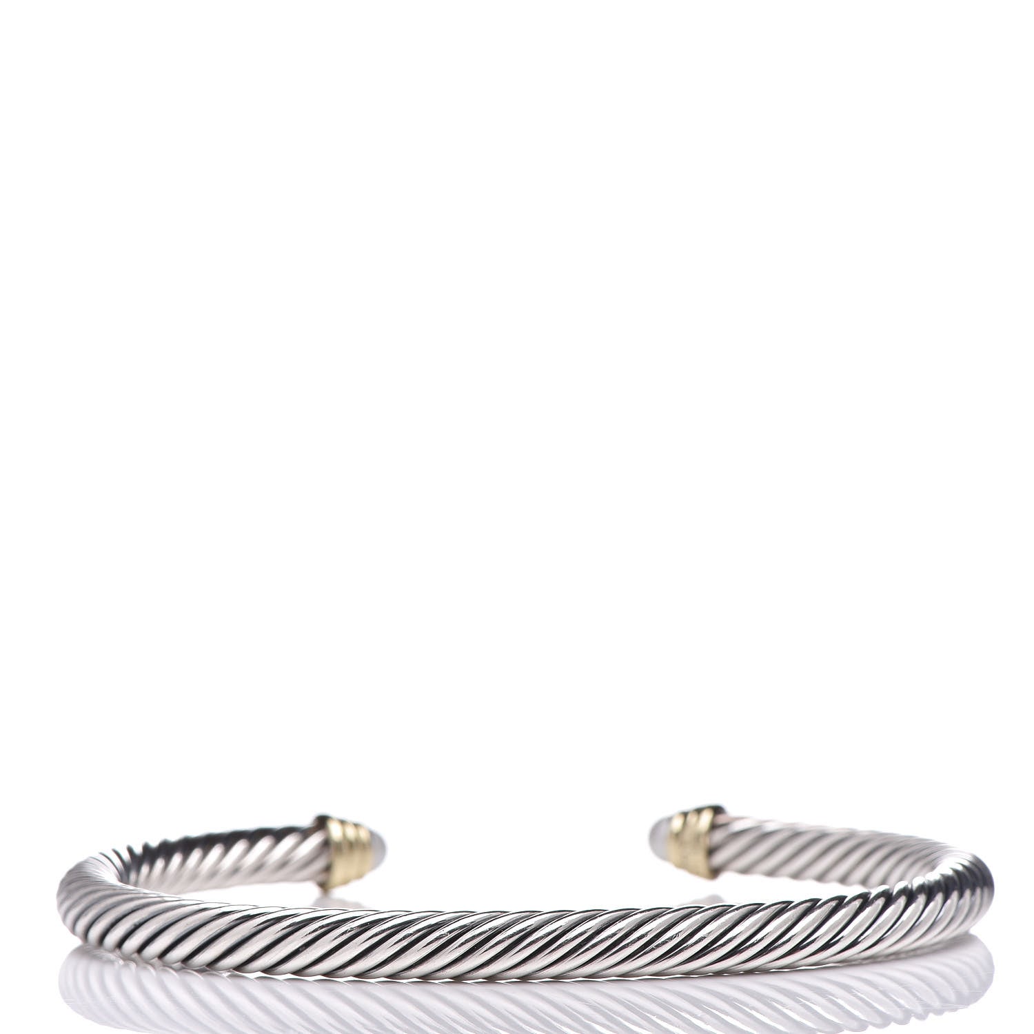 David Yurman Sterling Silver 14K Yellow Gold Pearl 5mm Cable Classics Petite Color Bracelet 3 of 4