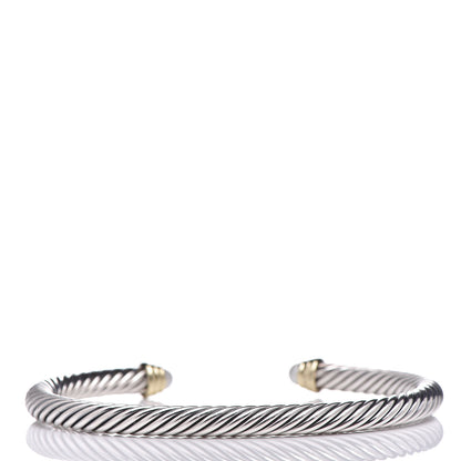 David Yurman Sterling Silver 14K Yellow Gold Pearl 5mm Cable Classics Petite Color Bracelet 3 of 4